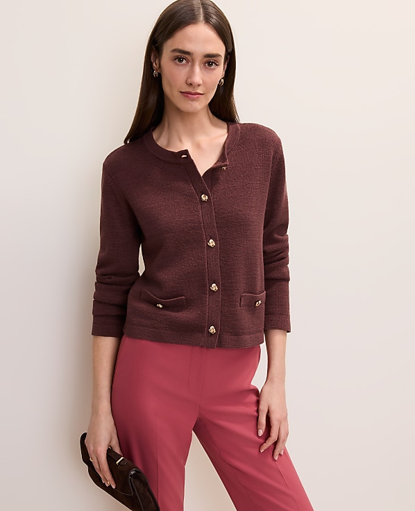 Crew Neck Sweater Jacket