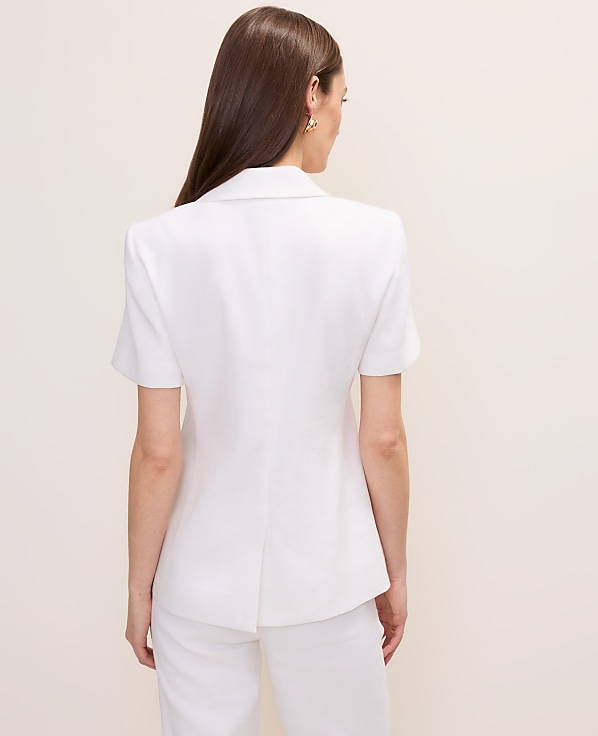 The Short Sleeve Blazer in Linen Blend