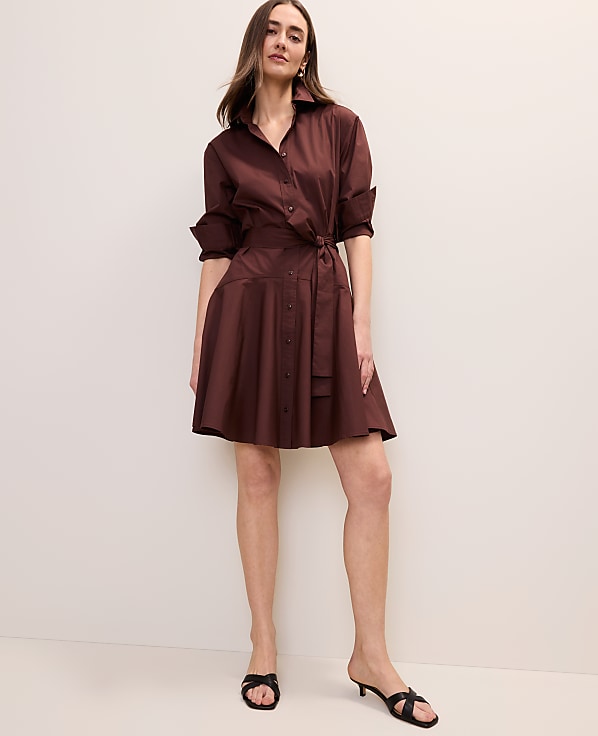 Belted Collared Shirtdress