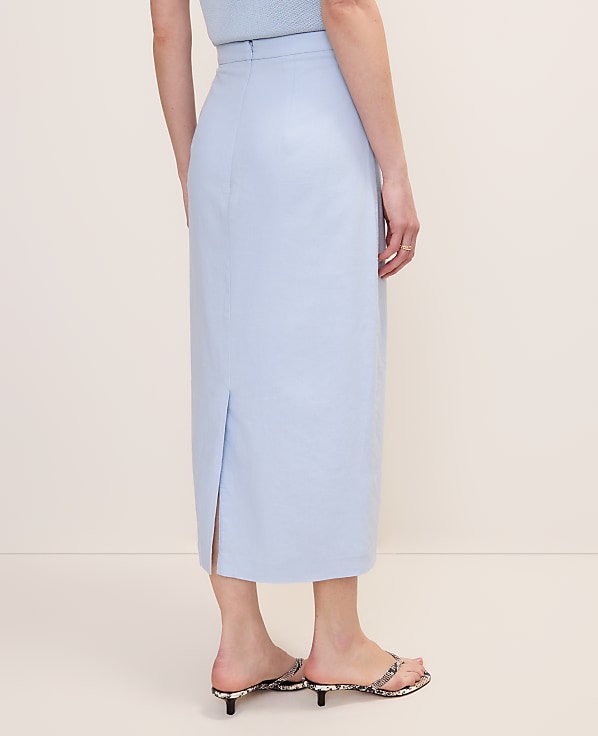 The Clean Midi Skirt in Linen Blend