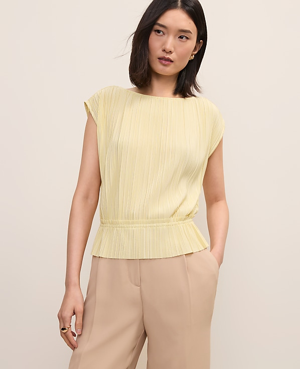 Pleated Ruffle Top