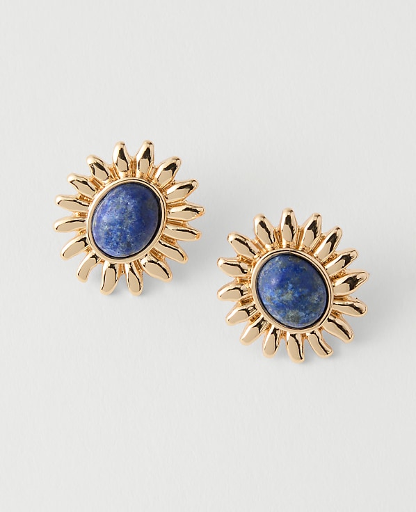 Sun Stone Stud Earrings