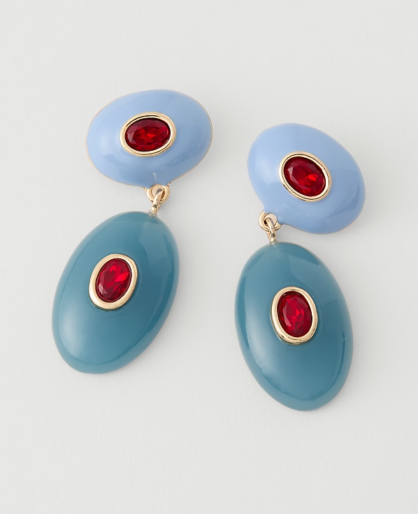 Double Crystal Drop Earrings