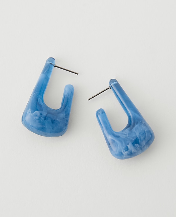 Square Enamel Hoop Earrings