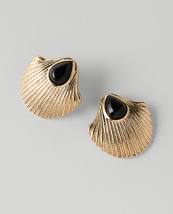 Shell Stone Stud Earrings