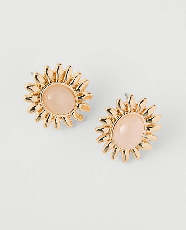 Sun Stone Stud Earrings