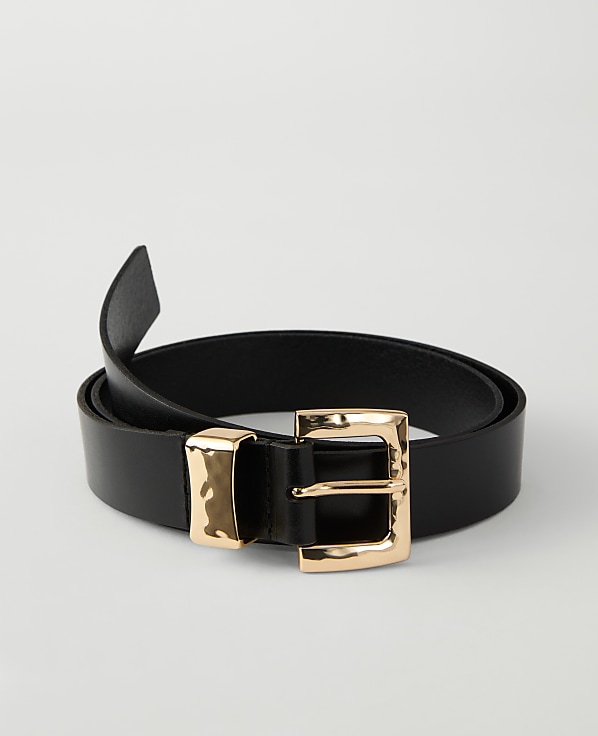 Leather Textured Square Buckle Belt