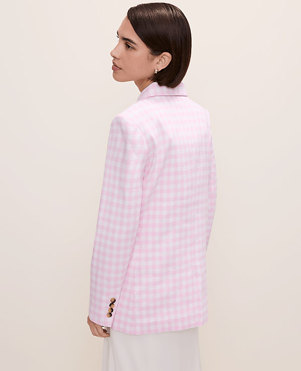 The Petite Gingham Longline Blazer
