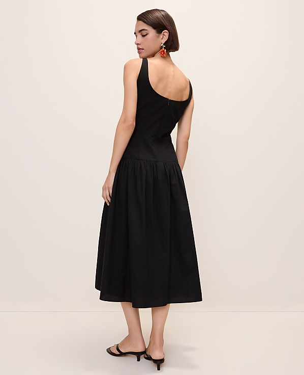 Drop Waist Flare Midi Dress