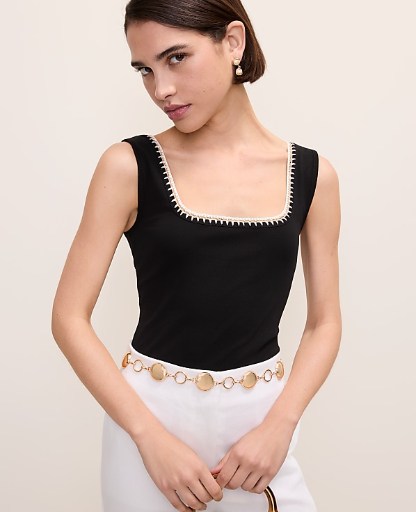 Crochet Trim Tank Top
