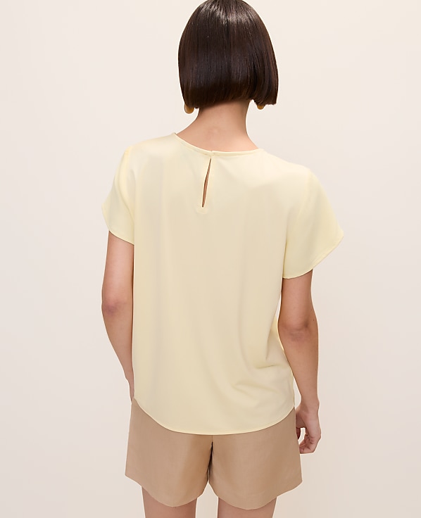 Petite Mixed Media Crew Neck Tee