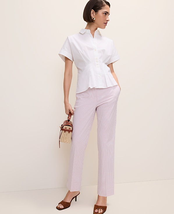 The Petite Ankle Pant in Seersucker