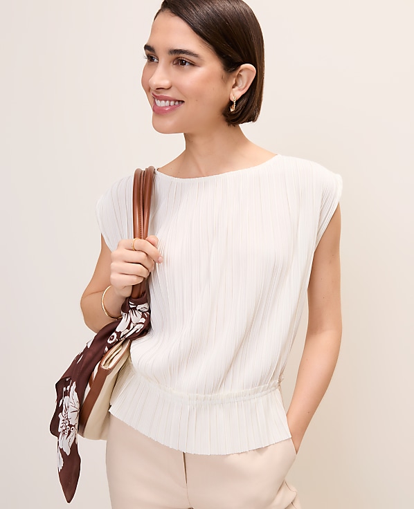 Pleated Ruffle Top