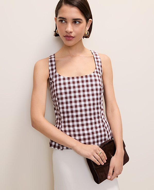 Peplum Tank Top in Gingham
