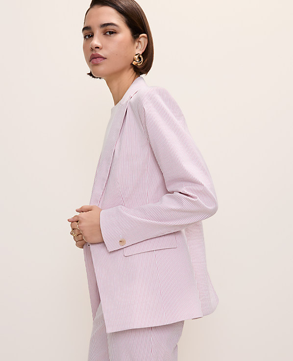 The Single Button Blazer in Seersucker