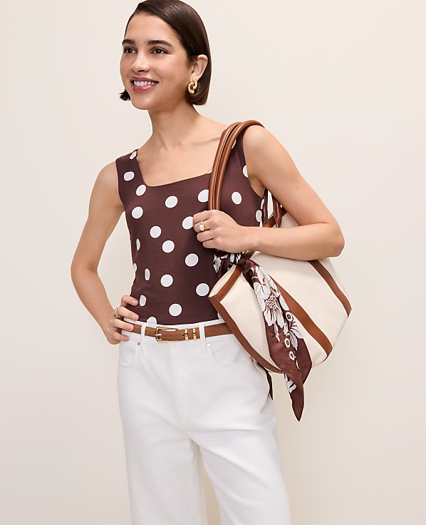 Polka Dot Square Neck Tank Top