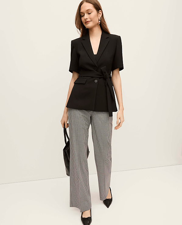 The Petite Fitted Belted Blazer in Crepe
