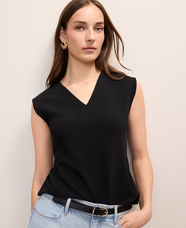 Petite Sleeveless V-Neck Top