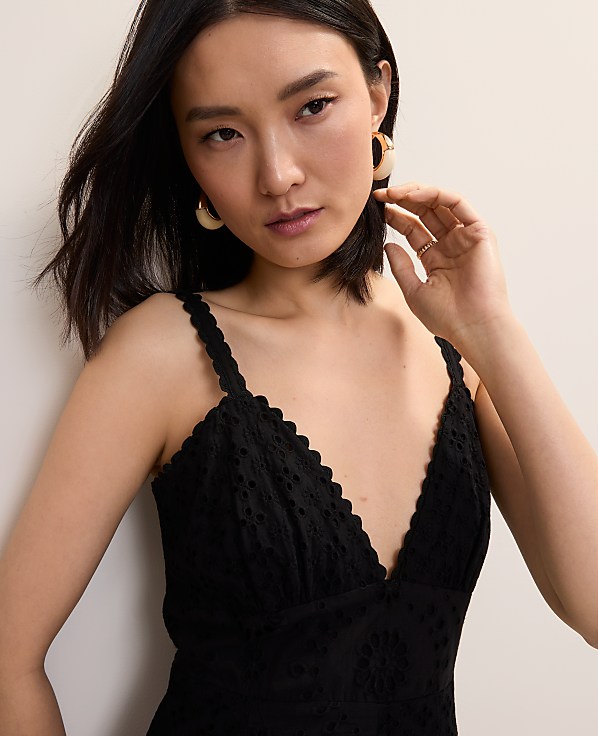 Petite Studio Eyelet Midi Dress