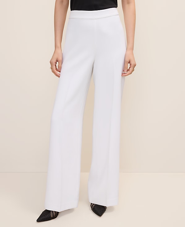 The Petite Side Zip Wide-Leg Pant in Fluid Crepe