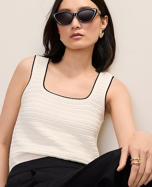Petite Textured Stitch Sweater Shell