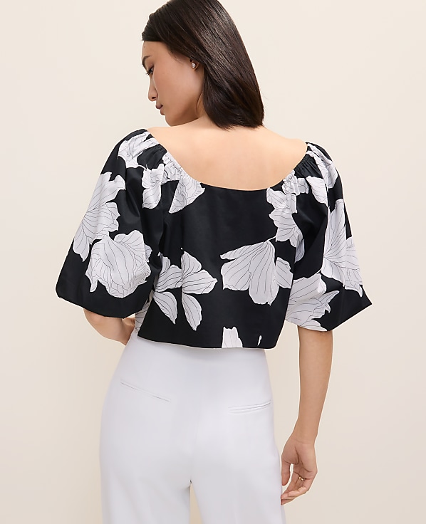 Petite Floral Puff Sleeve Top