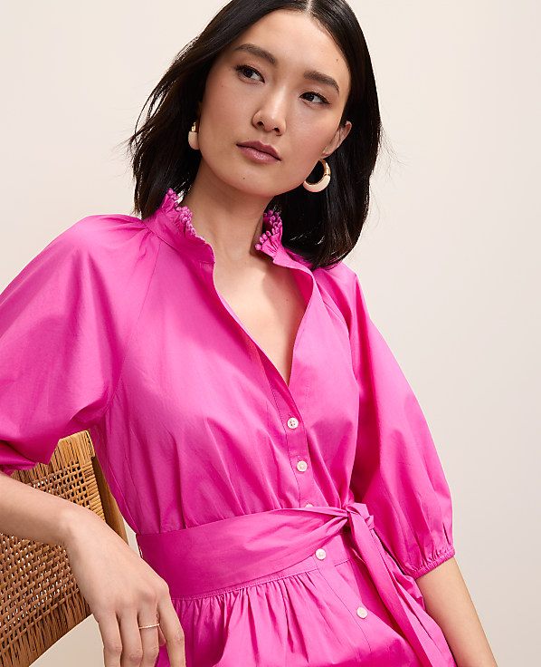 Ruffle Collar Mini Dress