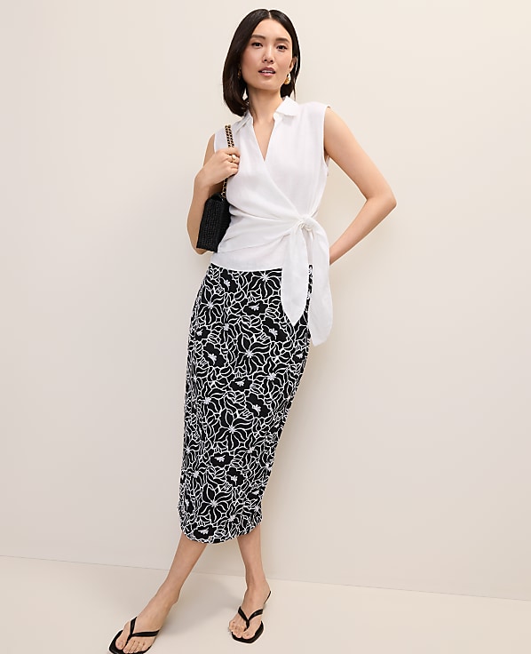 Tie Waist Blouse in Linen