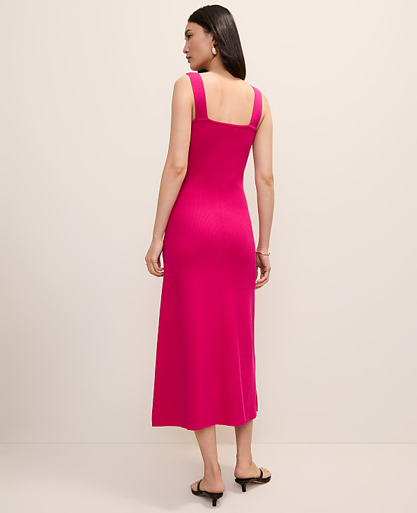 Ribbed Button Sweater Dress