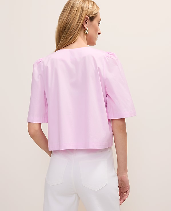 Tie Front Short Sleeve Blouse