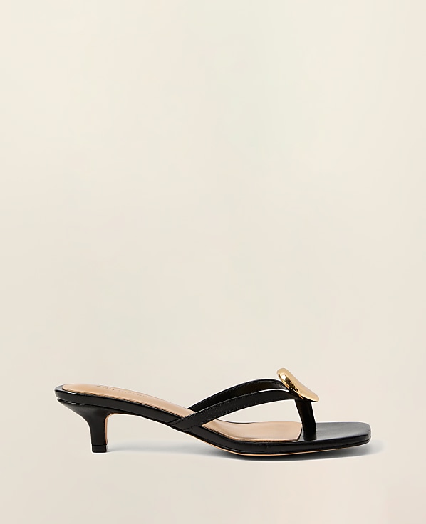 Leather Kitten Heel Sandal