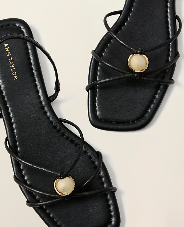 Leather Hardware Embellished Sandal