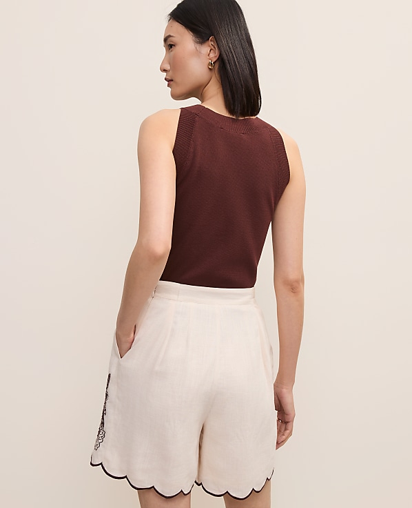 The Petite Embroidered Side Zip Short