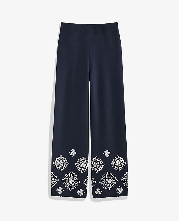 Petite Embroidered Sweater Pant