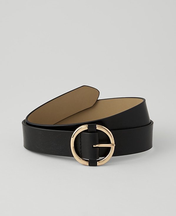 Leather Round Buckle Belt