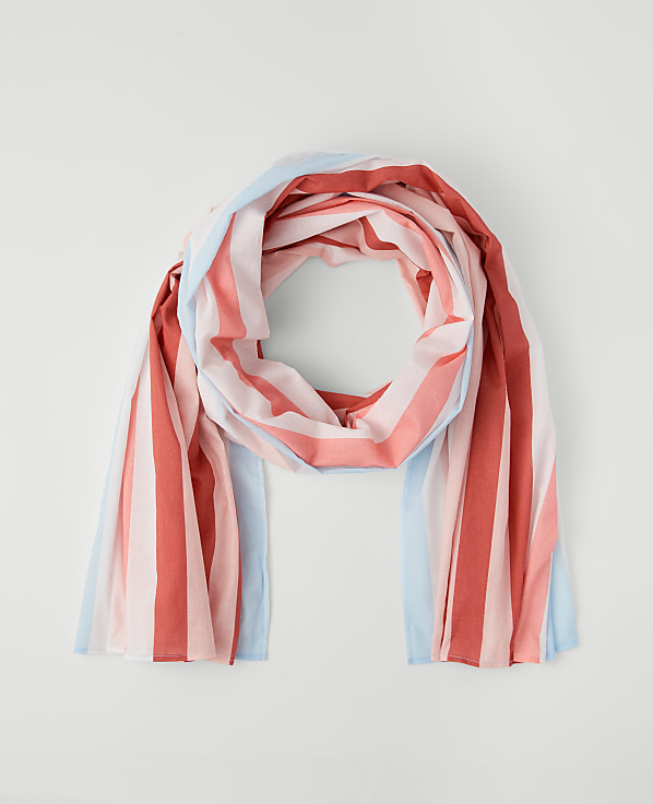 Striped Linen Blend Scarf