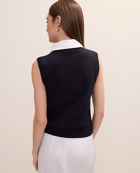Petite Collared Sweater Vest