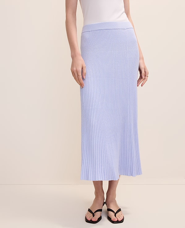 Petite Ribbed Midi Sweater Skirt