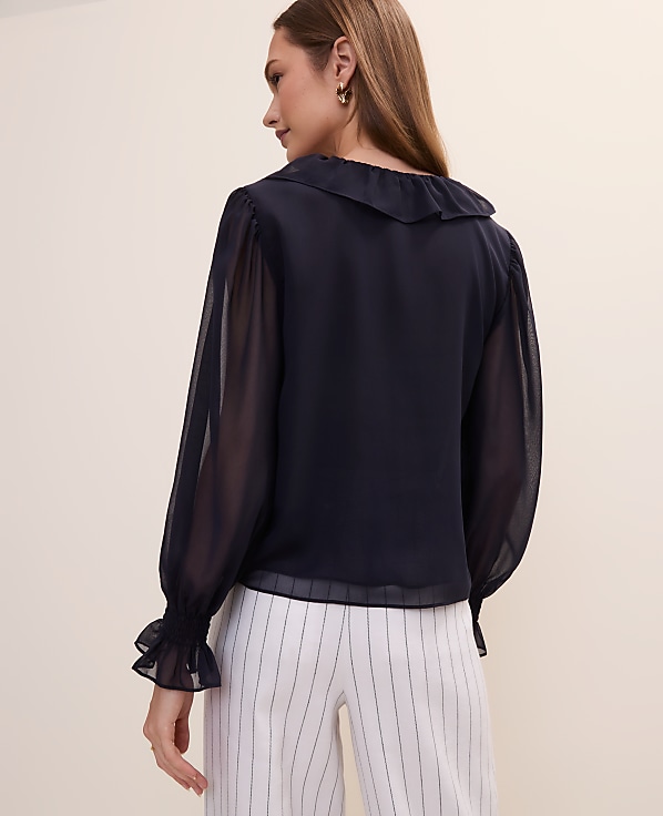 Ruffle Trim Blouse