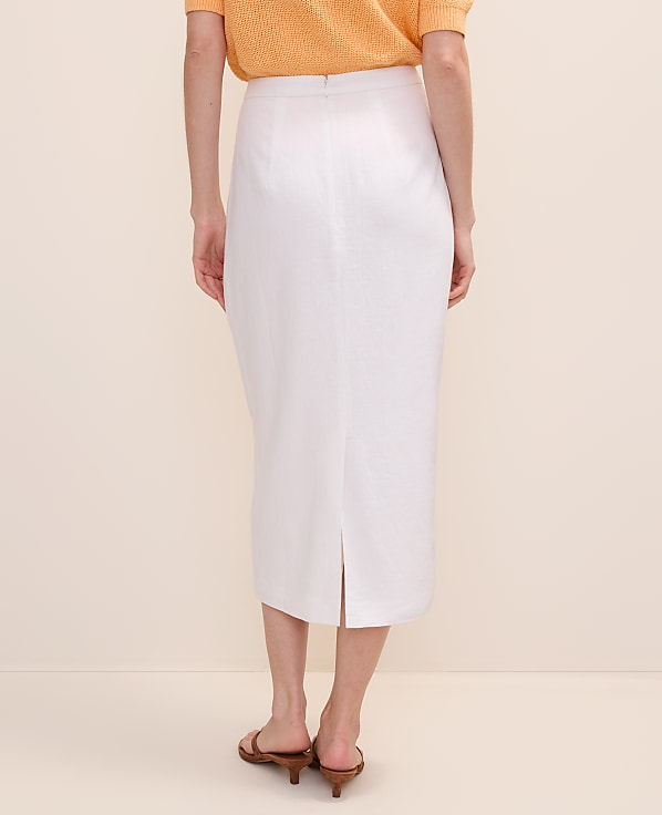 The Clean Midi Skirt in Linen Blend