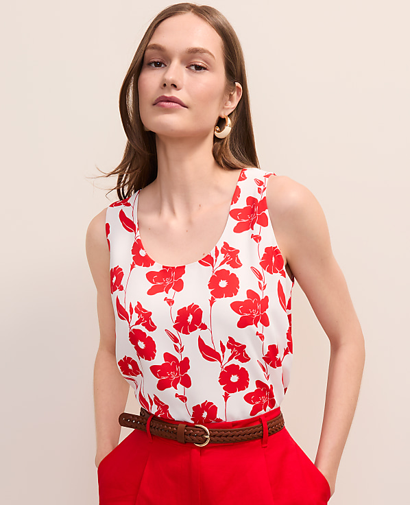 Floral Mixed Media Tank Top