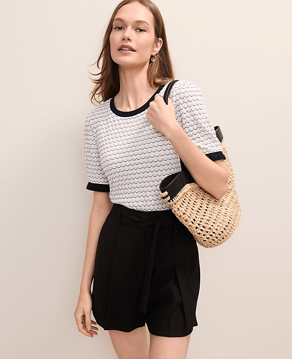 Scalloped Ruffle Trim Top