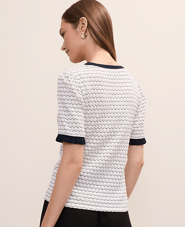 Scalloped Ruffle Trim Top
