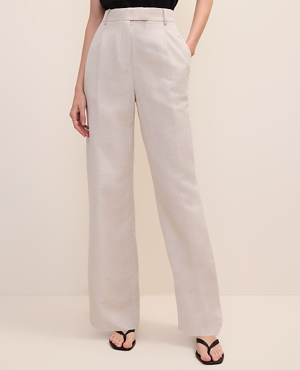 The Pleated Straight Pant in Linen Blend