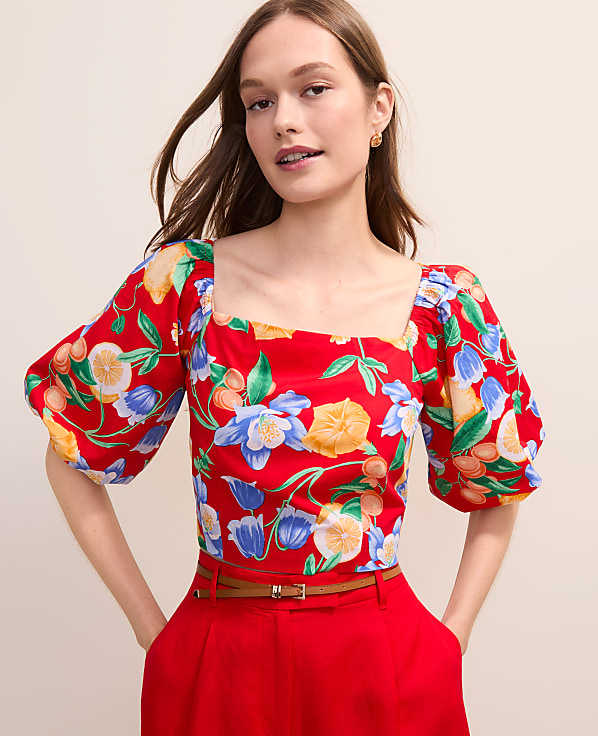 Floral Puff Sleeve Blouse