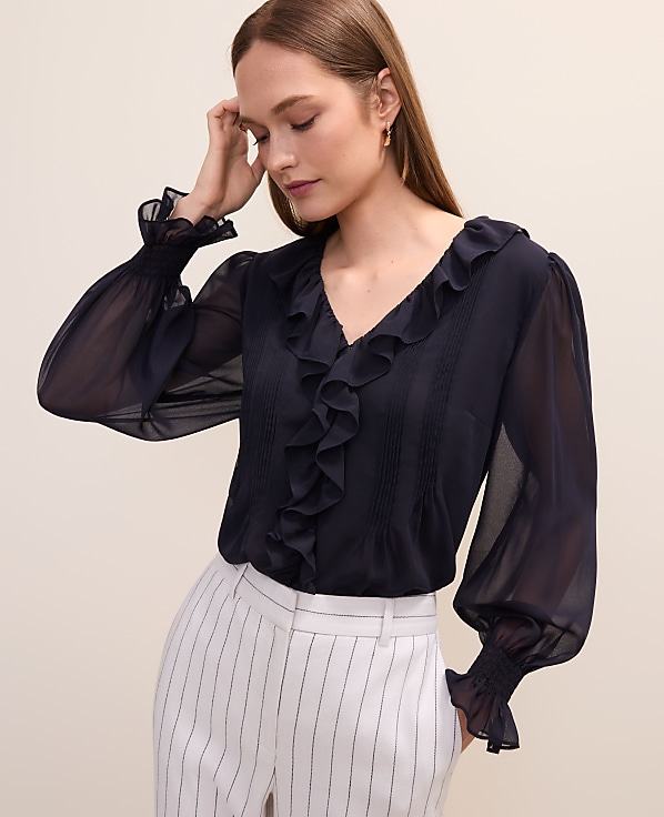 Ruffle Trim Blouse
