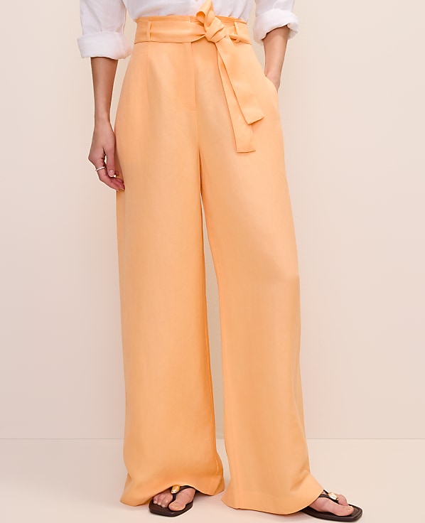 Petite Paperbag Pant in Linen Blend