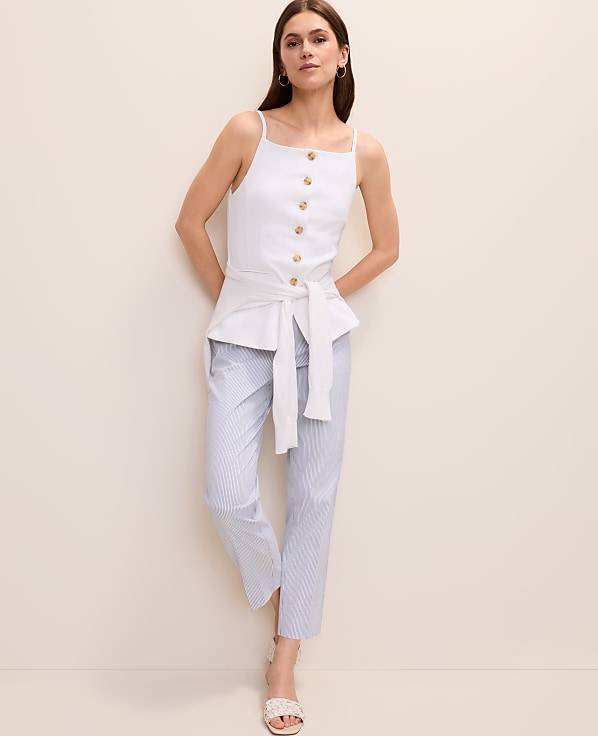 The Petite Ankle Pant in Seersucker