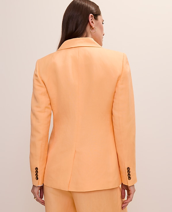 The Petite Cutaway Blazer in Linen Blend