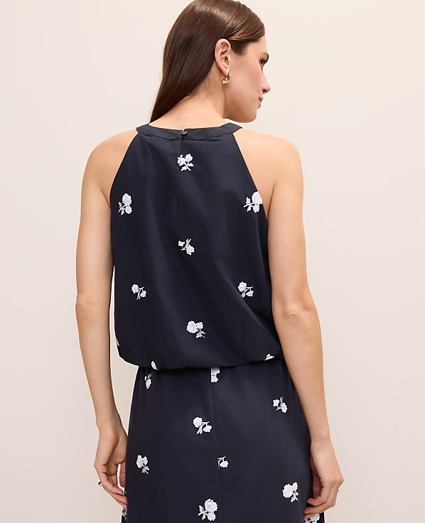 Sequin Embroidered Halter Top
